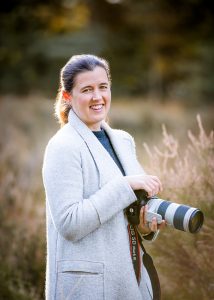 Louisa French, a family photographer from cambridge, pictured with her Canon camera