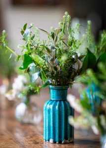 bud vase of flowers designed by Amelia cornish, cambridge florist