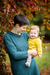 mother and baby on a family photoshoot in cambridge