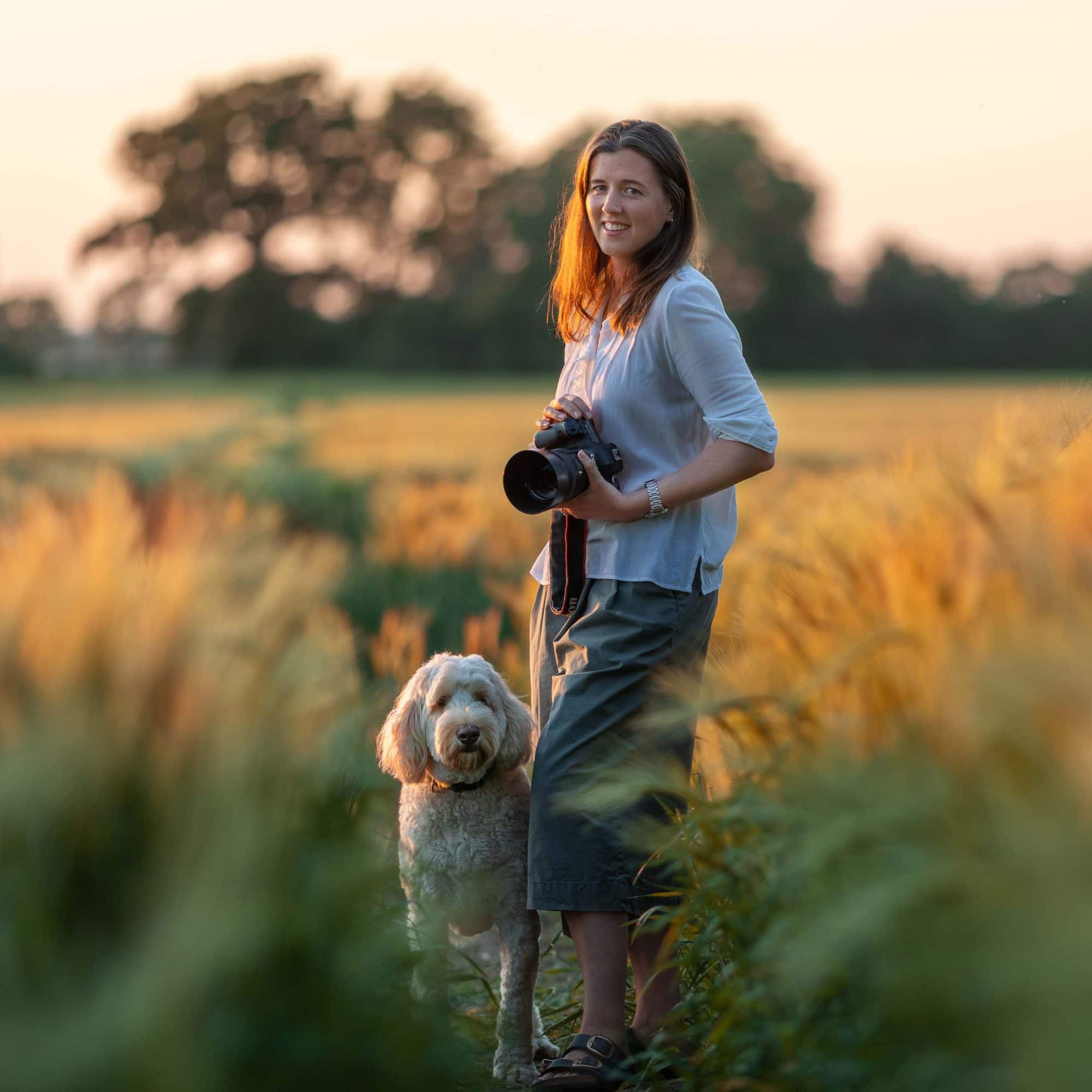 Cambridgeshire photographer, Louisa French, pictured with her dog